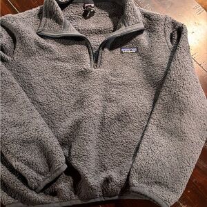 Patagonia Blue Grey Sherpa Quarter-Zip Pullover